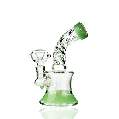 5-Inch Water Pipe Bong with Twisted Neck and 14mm Male Bowl