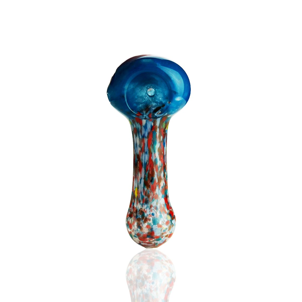 3.5" Hand Pipe Spoon Candy Cane Frit