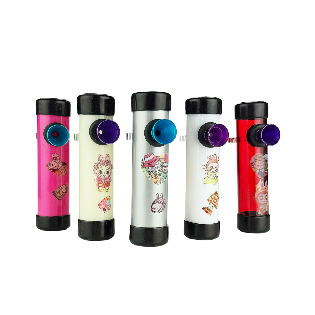 4" Acrylic Steam Roller Hand Pipe Labubu Design