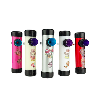 4" Acrylic Steam Roller Hand Pipe Labubu Design