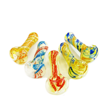 3.5" Spiral Twisting Design Hand Pipe with Silver Fume Glass