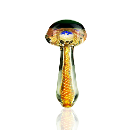 4.5" Hand Pipe Spoon Gold Fume Glass