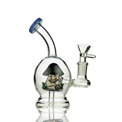6" Sphere Water Pipe with Sticker and 14mm Male Bowl