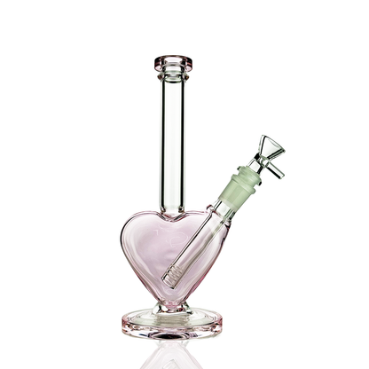 10" Heart Water Pipe Bong | 14mm Male Bowl | Wholesale Glass Bong