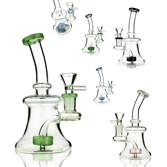 6" Water Pipe Bong with 14mm Male Bowl with Sticker Bottom