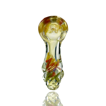 2.5" Hand Pipe Silver Fume Glass with Twisted