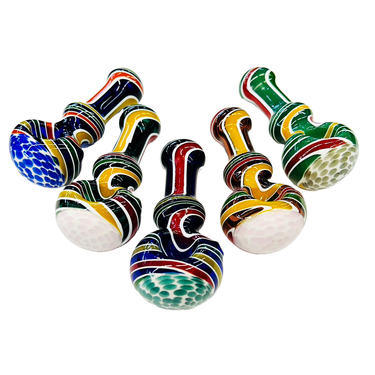 4.5" Hand Pipe Spoon Wig Wag Art with Honeycomb Art