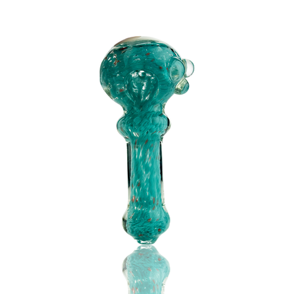 4" Color Frit Glass with Color Tube Head Hand Pipe Spoon