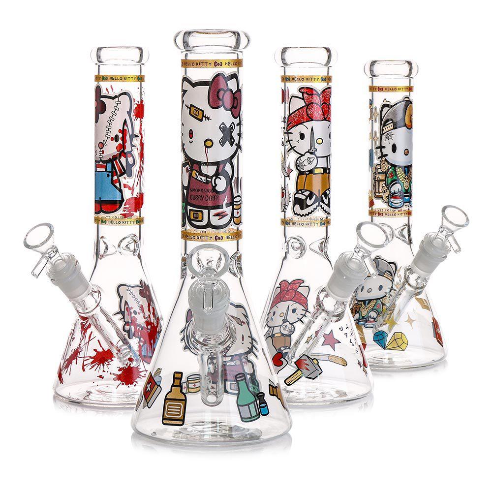 10" Kill Cat Water Pipe Beaker 14mm Male Bowl