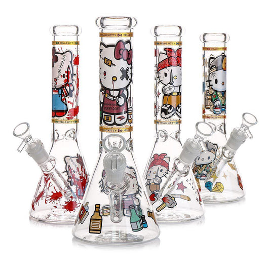 10" Kill Cat Water Pipe Beaker 14mm Male Bowl