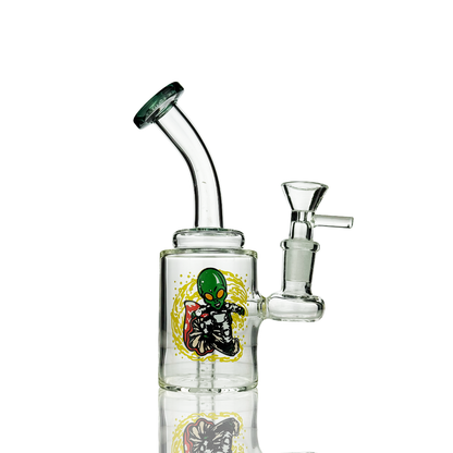 6" Water Pipe with Sticker with 14mm Male Bowl