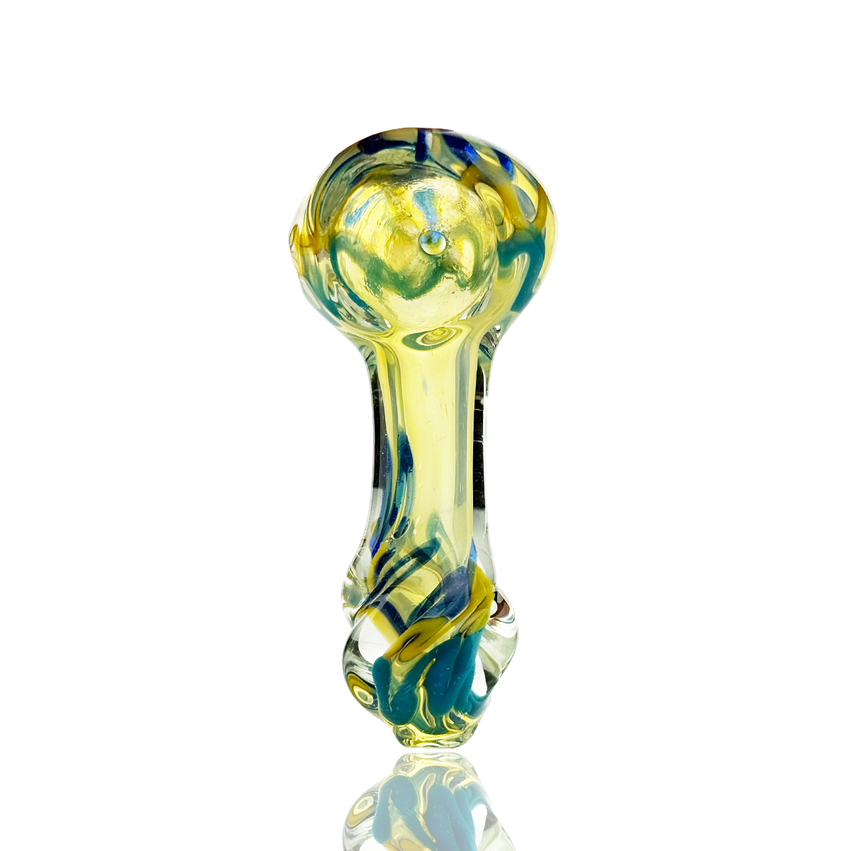 2.5" Hand Pipe Silver Fume Glass with Twisted