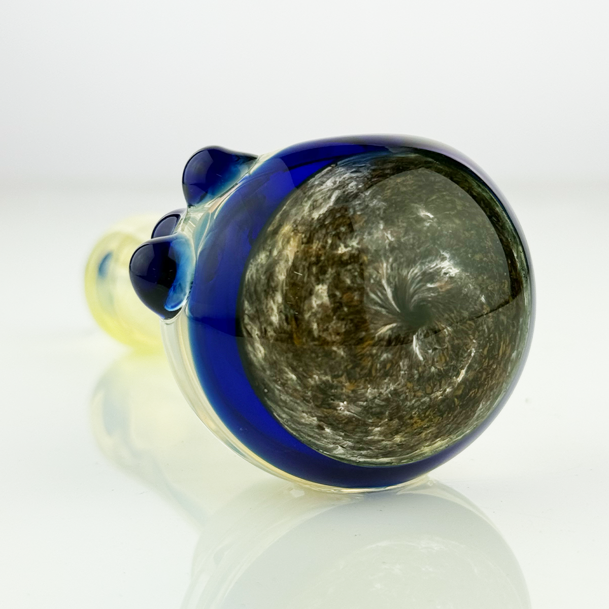 4.5" Silver Fume Glass with Black Frit Head Art