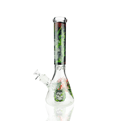 14" Beaker Liberty Glass with 14mm Male Bowl