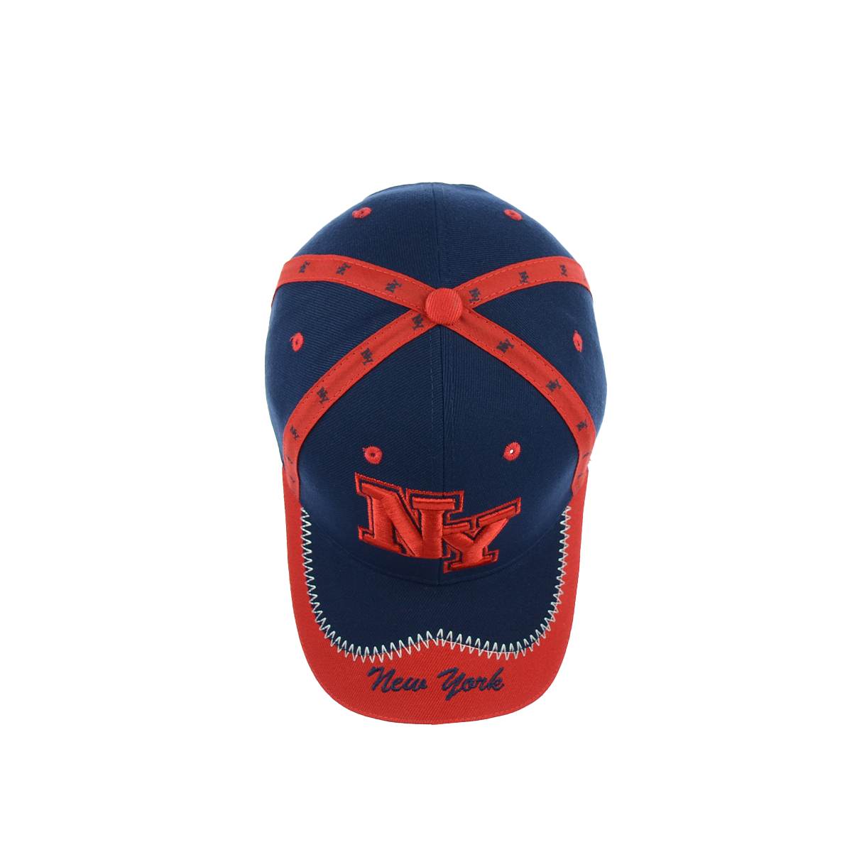 New York Baseball Embroidered Hat Velcro Back