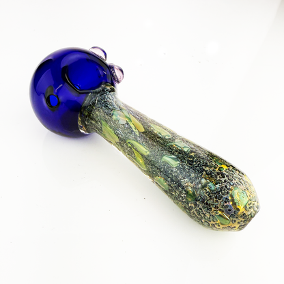 5" Hand Pipe Gold Fume Glass with Black Frit