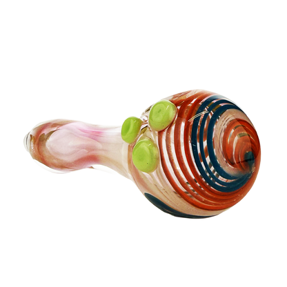 4.5" Hand Pipe Gold Fume Glass with Spiral Color