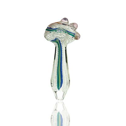 4.5" Hand Pipe Spoon with White Twisting Art