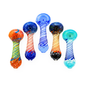 3.5-Inch Silver Fume Glass Spoon Pipe with Spiral Design