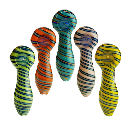 4.5" Hand Pipe Spoon Spiral Designs