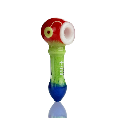 4.5" Esigo Tricolor Frit Glass Hand Pipe Spoon