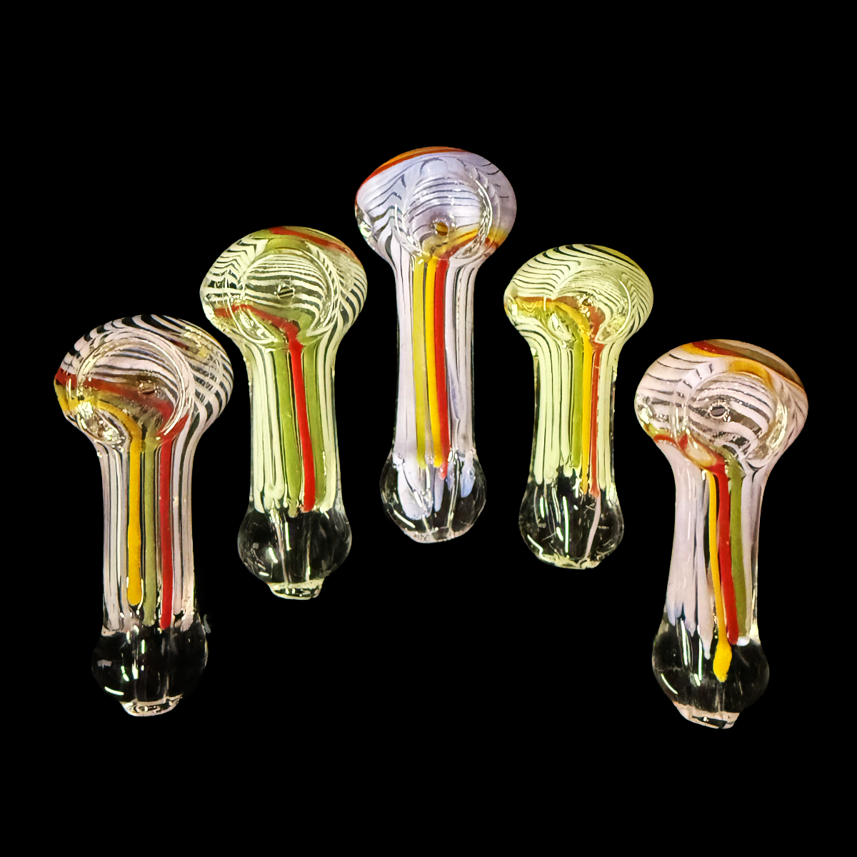 2.5" Slime Rasta Line Hand Pipe Spoon | Wholesale Glass Hand Pipe – LA Wholesale Kings