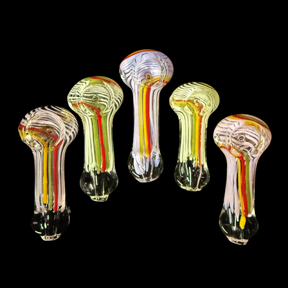 2.5" Slime Rasta Line Hand Pipe Spoon | Wholesale Glass Hand Pipe – LA Wholesale Kings
