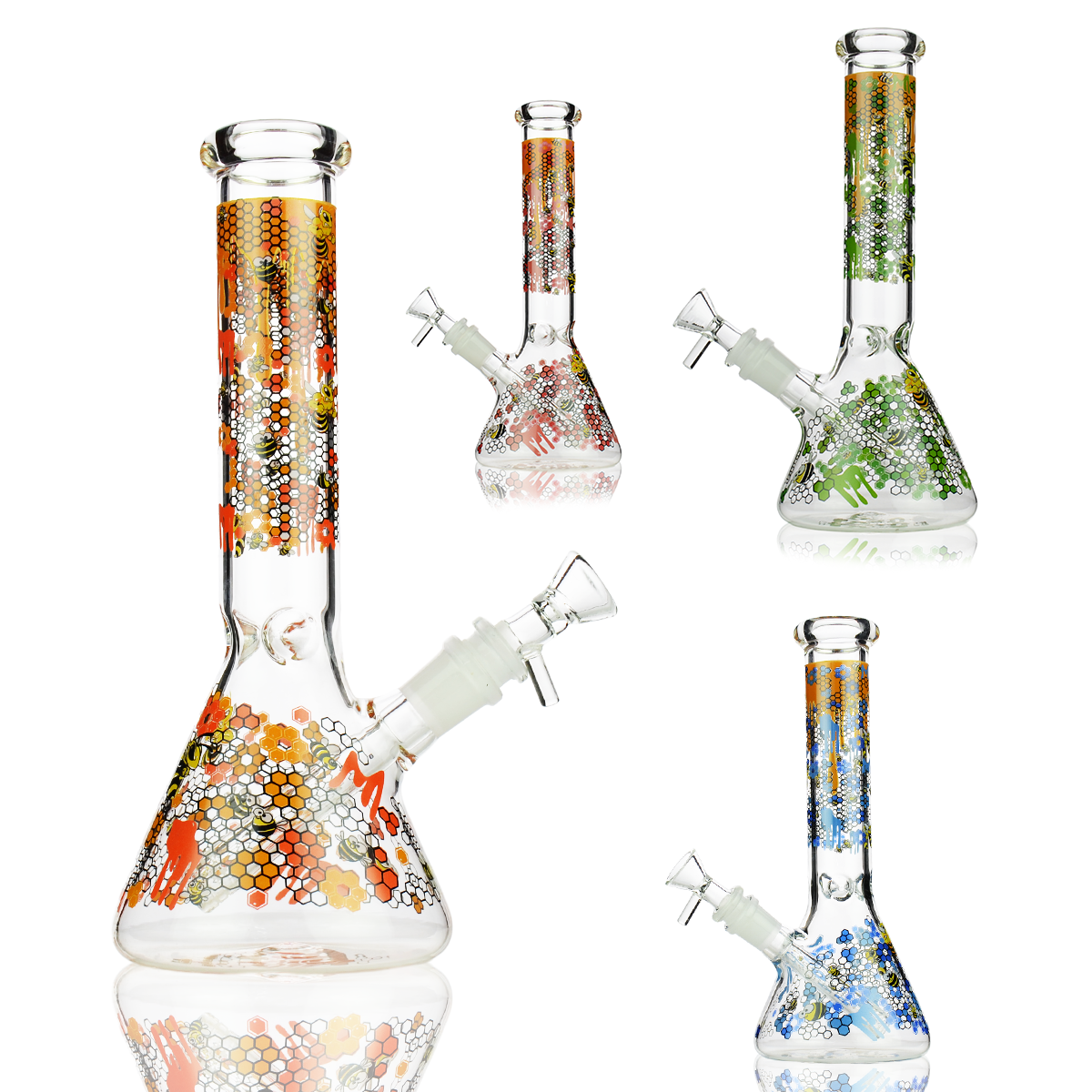 10" Honey Bee Beaker Decal with 14mm Bowl