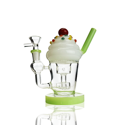 7" Ice Cream Water Pipe with Shower Bong and 14mm Male Bowl
