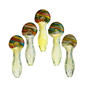4.5" Hand Pipe Silver Fume Spiral Color Head