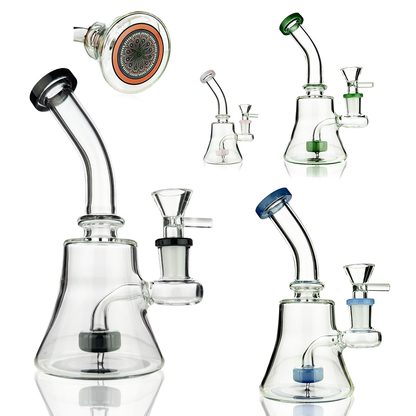 6" Water Pipe Bong with Sticker and 14mm Male Bowl