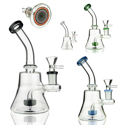 6" Water Pipe Bong with Sticker and 14mm Male Bowl