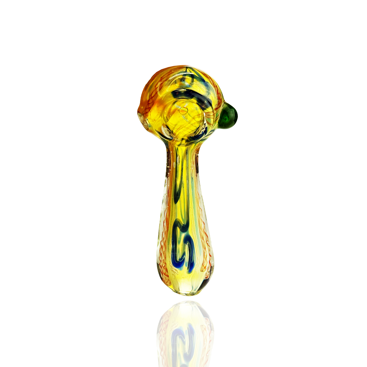 4" Hand Pipe Spoon with Fume Glass with Twisting Design