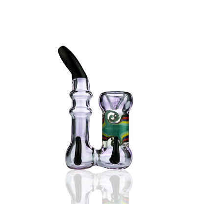 5" Purple Tube Hand Pipe Spoon with Wig Wag Art