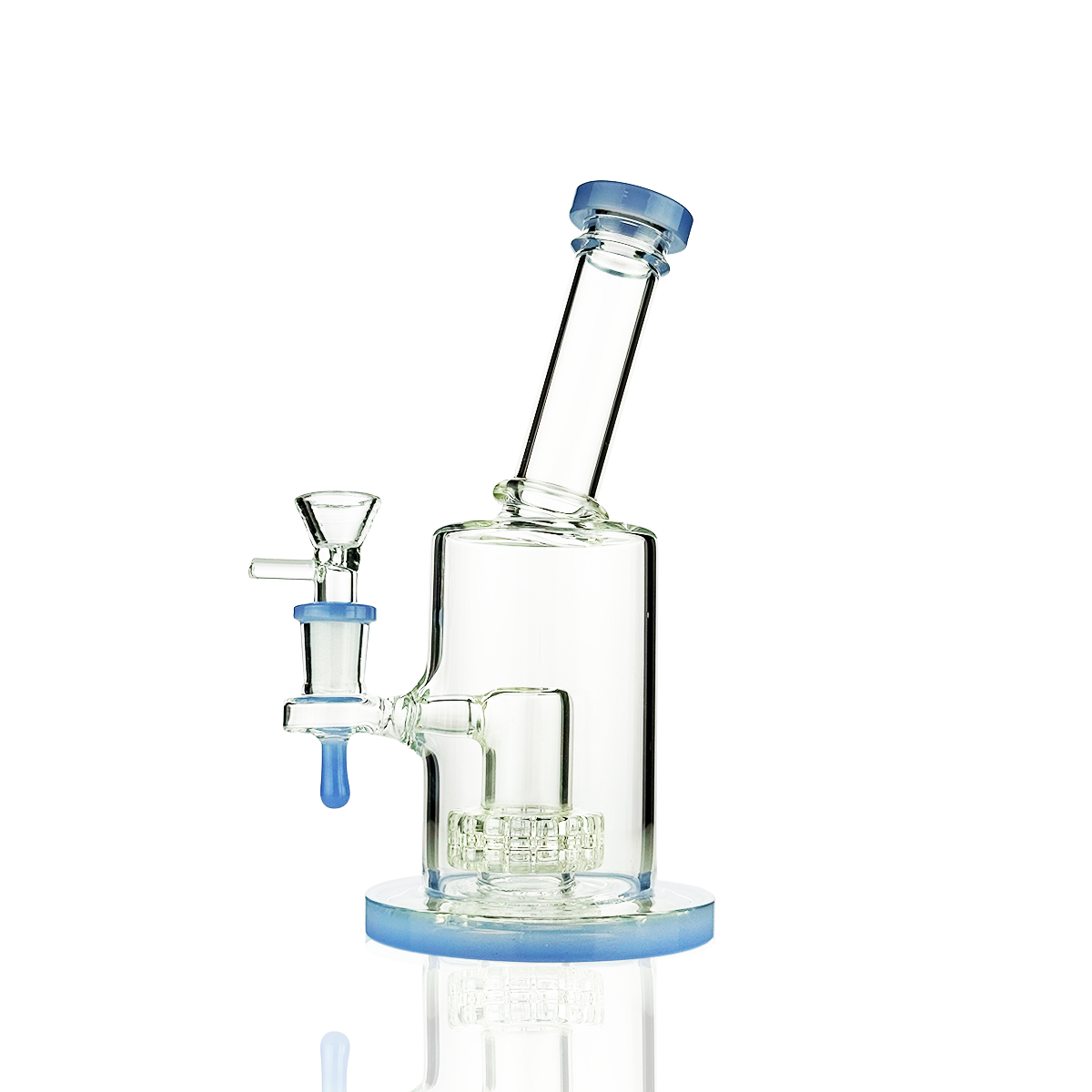 8" Round Shower Water Pipe | Tilt Neck | 14mm Male Bowl