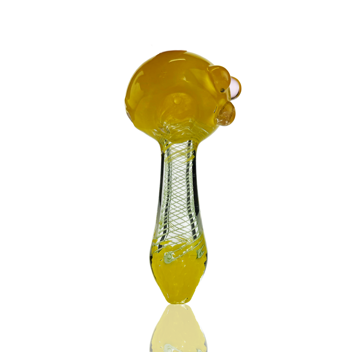 4.5" Hand Pipe Spoon Frit Color with Spiral Art