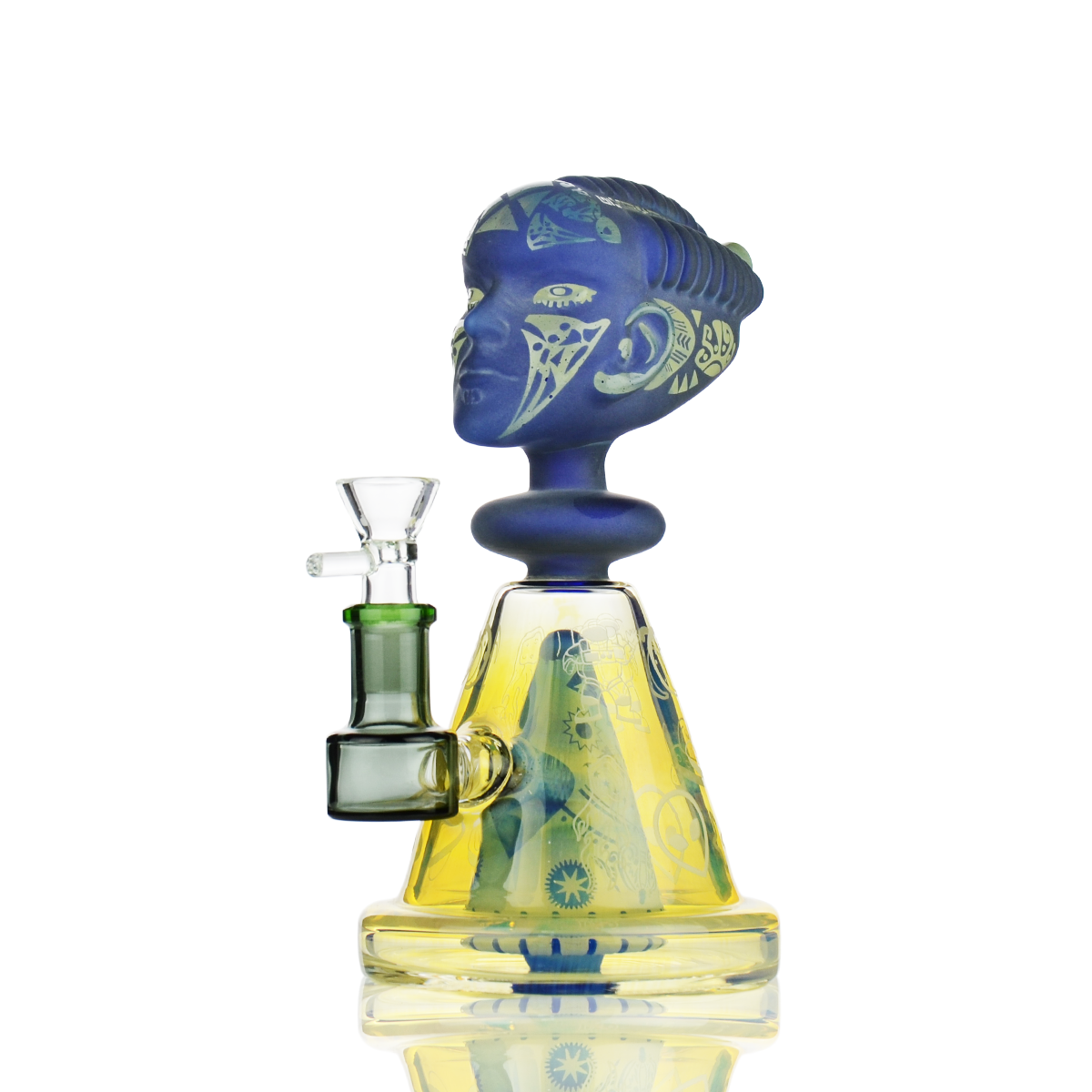 8" Egyptians Fume Glass Water Pipe with 14mm Male Bowl