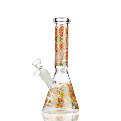10" Day of The Dead Beaker with 14mm Male Bowls