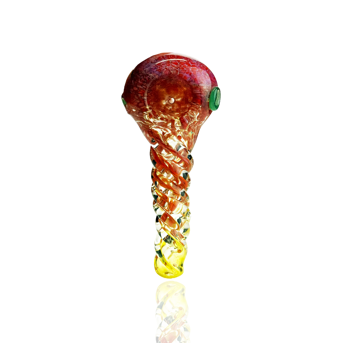 4" Glass Hand Pipe with Frit and Twisting