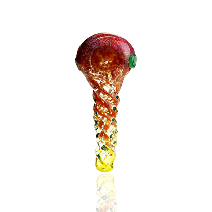 4" Glass Hand Pipe with Frit and Twisting