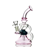 8" Pink Recycler Bong with 14mm Male Bowl