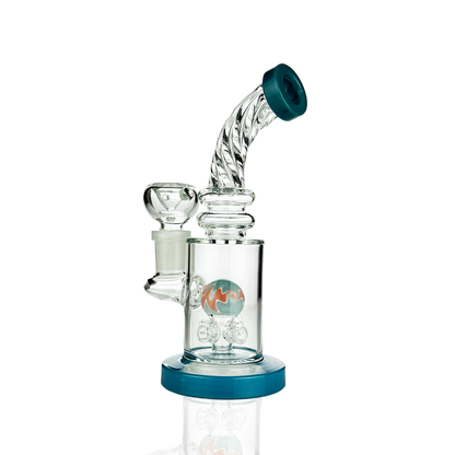 6" Sphere Water Pipe Rig with 14mm Male Bowl and Rod Color