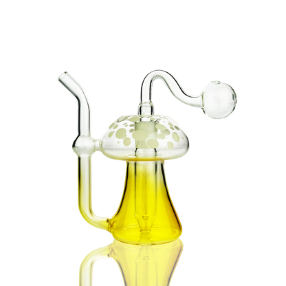 6" Mushroom Oil Burner Glow In The Dark with 14mm Oil Male Bowl