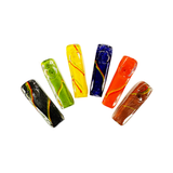 3" Square Hand Pipe Spoon with Color Frit Glass