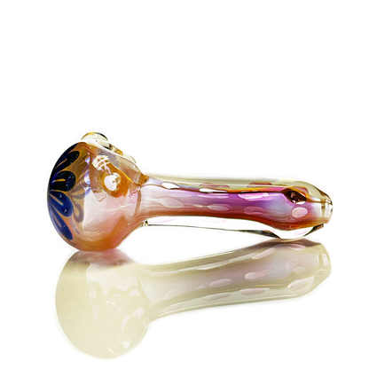 4.5" Gold Fume Glass Hand Pipe with Flower Head