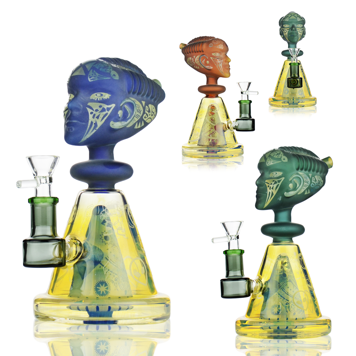 8" Egyptians Fume Glass Water Pipe with 14mm Male Bowl