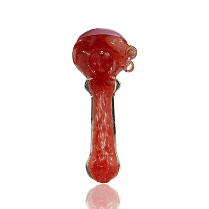 4" Color Frit Glass with Color Tube Head Hand Pipe Spoon