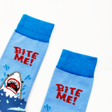 SHARK - BITE ME!  Socks Fits All, 70% Cotton, 25% Spandex, 5% Elastic