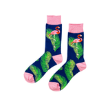 FLAMINGO LEAF Socks Fits All, 70% Cotton, 25% Spandex, 5% Elastic