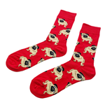 RED FRENCHIE Socks Fits All, 70% Cotton, 25% Spandex, 5% Elastic